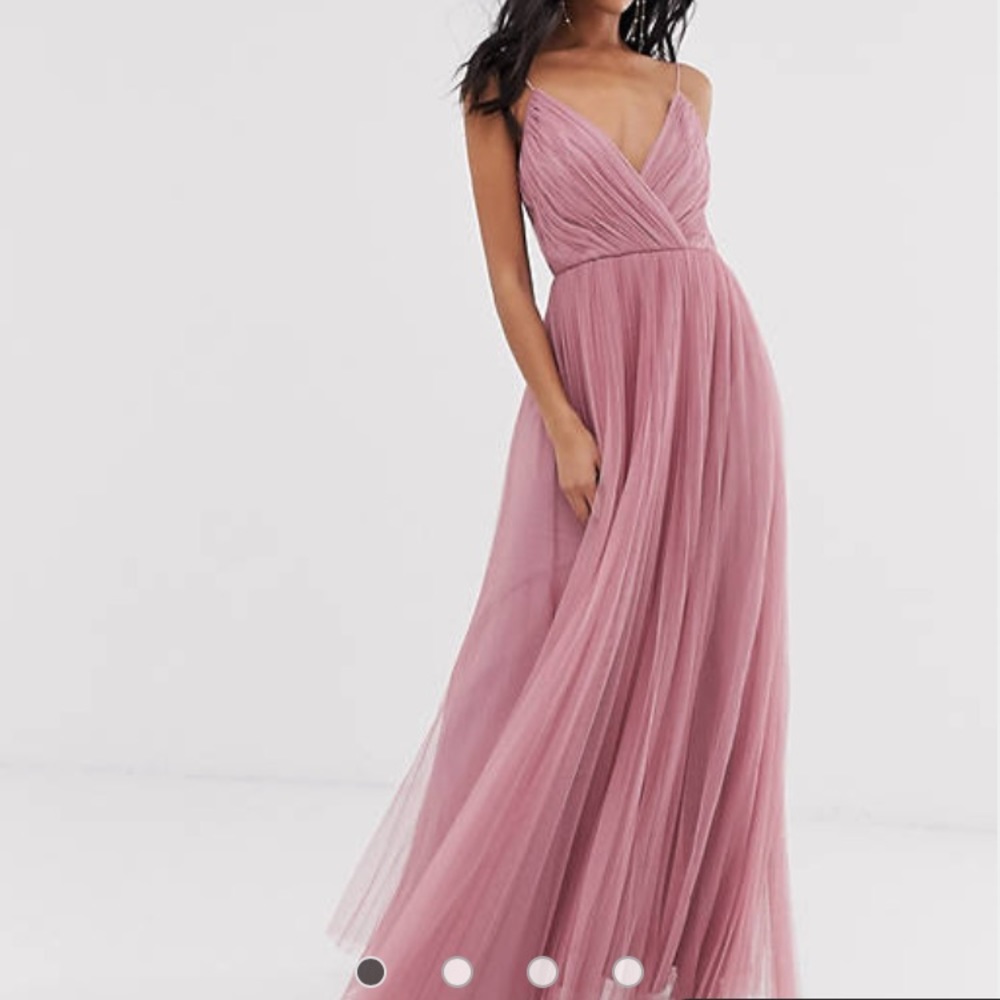 ASOS Pleated Tulle Maxi Dress